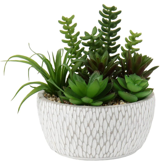 Briful Small Fake Plants Assorted Faux Succulents in Pots Realistic Succulents Plants Artificial with Cement Pots for Home Table Office Desk Bathroom Shelf Living Room Decor