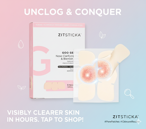 ZitSticka Hydrocolloid Surface Area Pimple Patches for Face - Clarifying Pore & Blemish for Large Zit T-Zone Coverage - Zit Sticker Absorbs Oil Unclogs Pores & Targets Clusters (NOSE PACK 8PC)